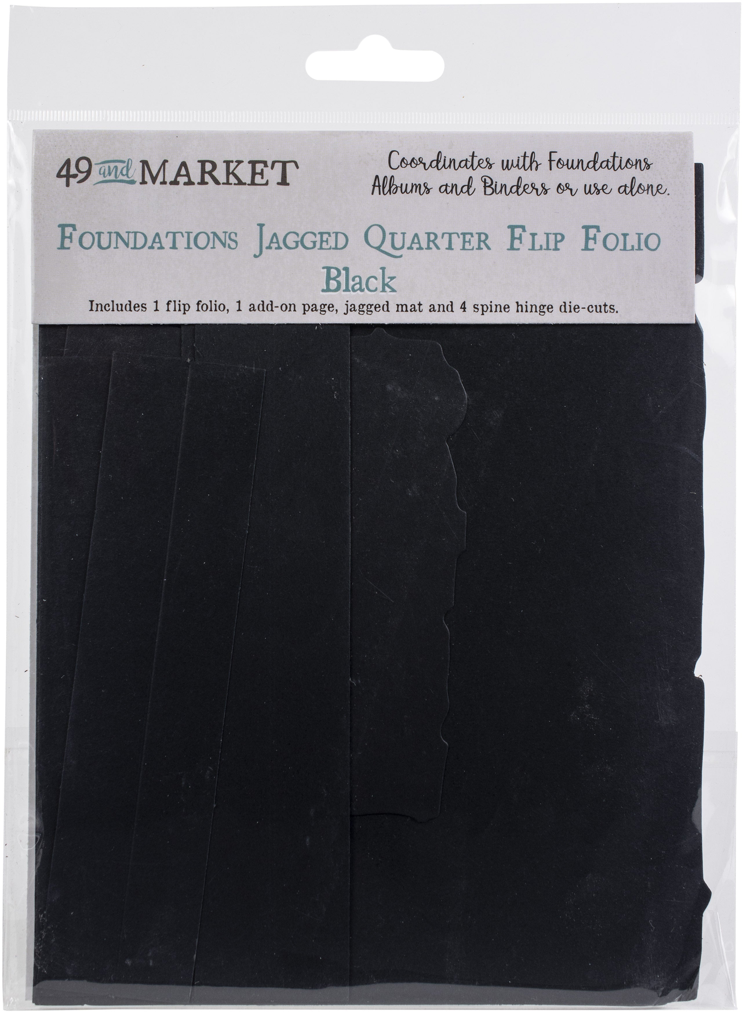49 and MarketFoundations Jagged Quarter Flip Folio - Black