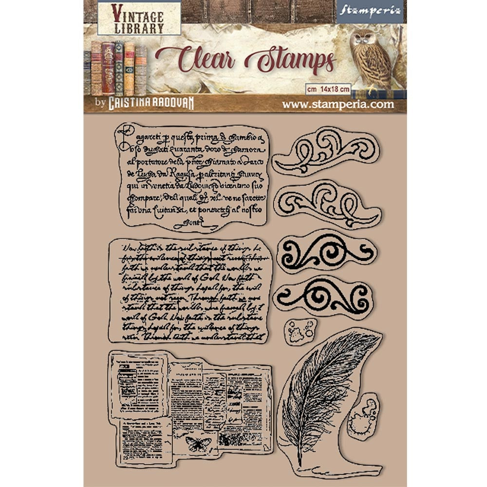 STAMPERIA VINTAGE LIBRARY CLEAR STAMPS-CALLIGRAPHY