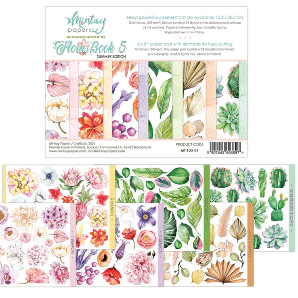 Mintay Papers 6x8 Fussy Cut Add-on Book FLORA 5