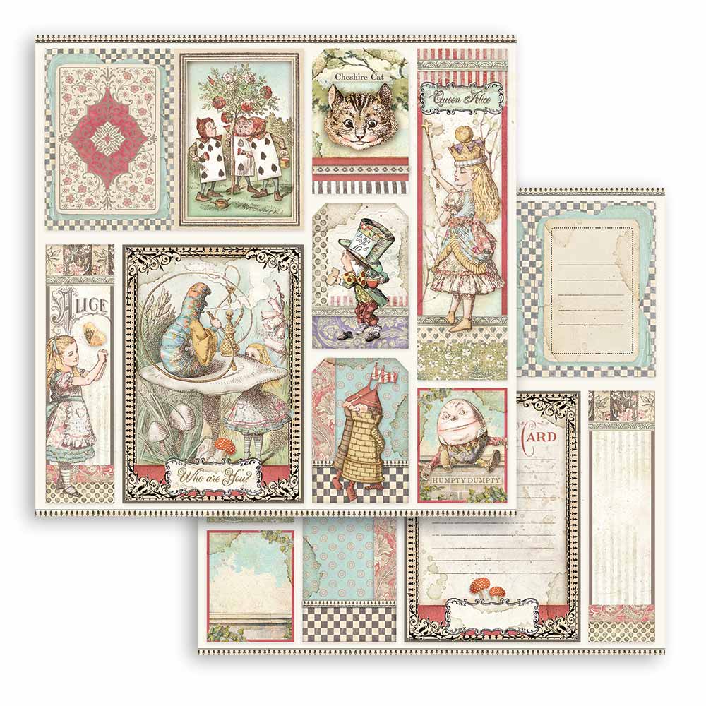Stamperia Paper Packs 12x12 ALICE THROUGH THE LOOKING GLASS