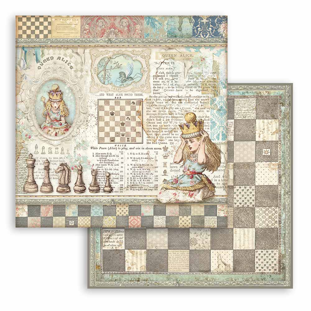 Stamperia Paper Packs 8x8 ALICE THROUGH THE LOOKING GLASS