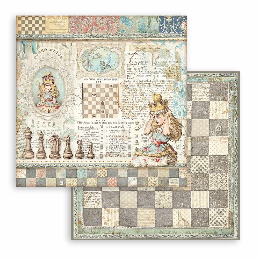 Stamperia Paper Packs 12x12 ALICE IN WONDERLAND AND ALICE THROUGH THE LOOKING GLASS MAXI