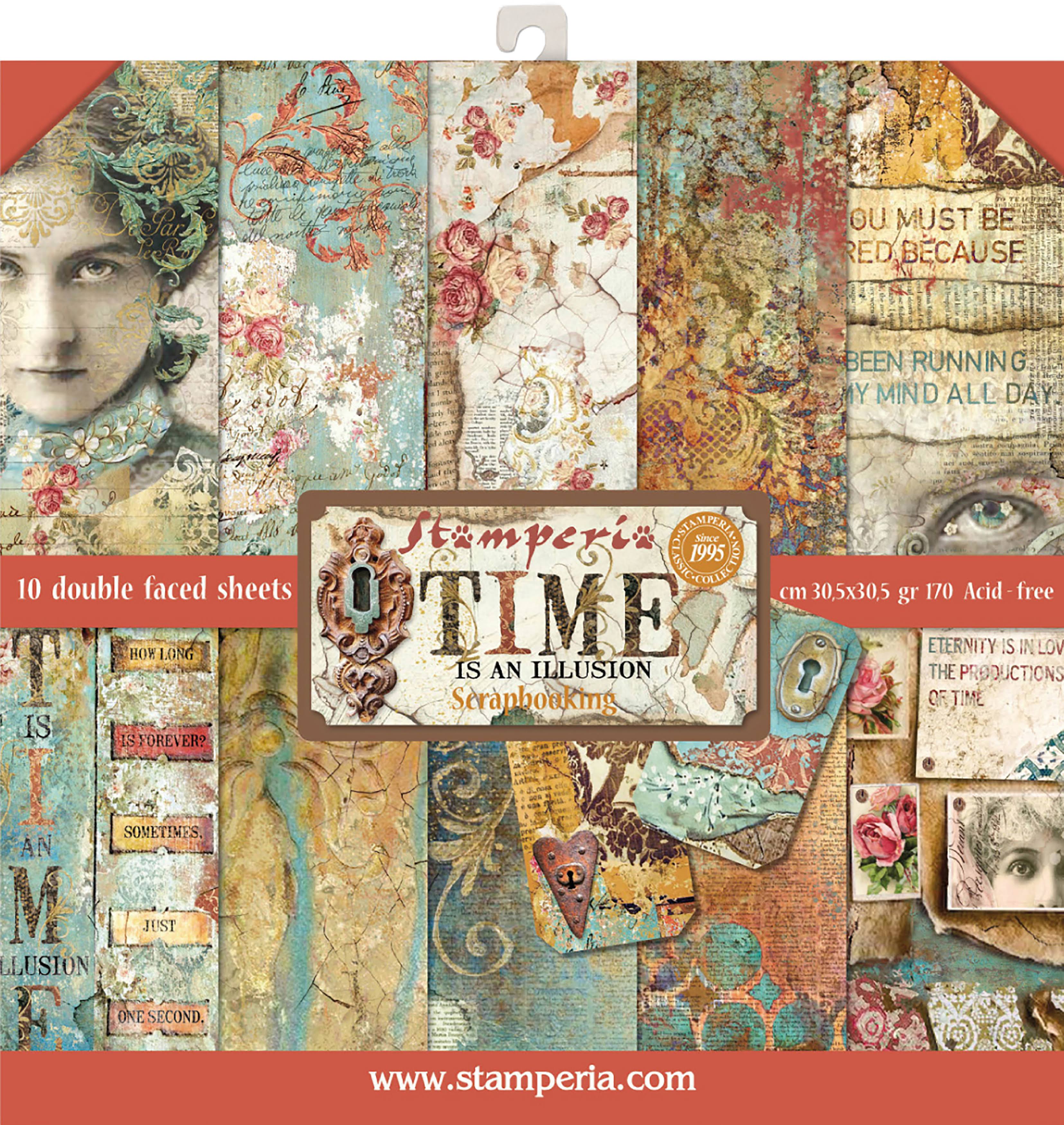 Stamperia Paper Packs 12X12 TIME IS AN ILLUSION